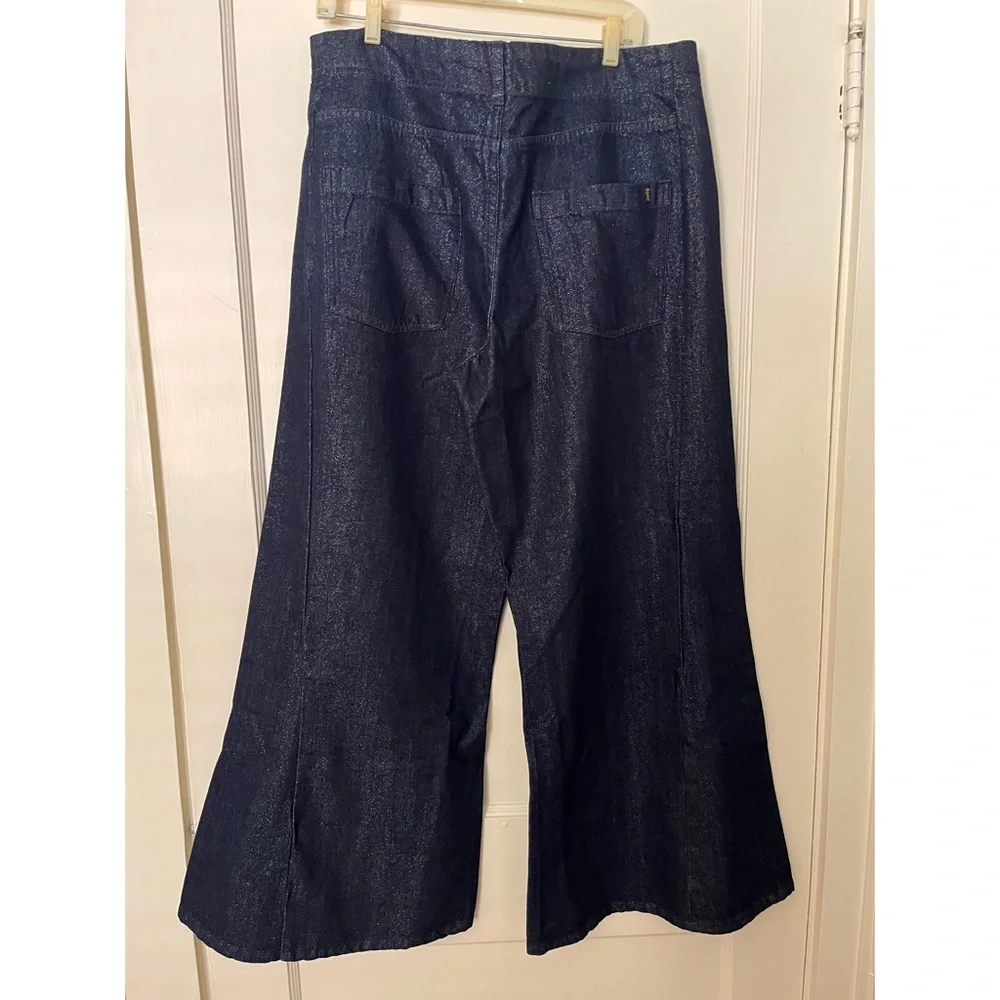 NWT The Adi Mid-Rise Frayed Relaxed Flare Pants by Pilcro: Sparkle Edition - Picture 3 of 9